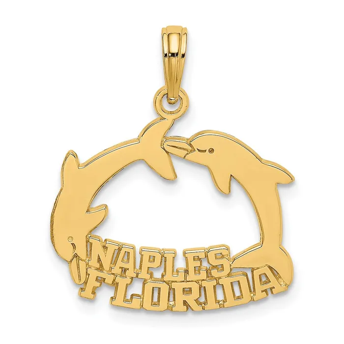 Charm Necklaces TreasureFineJewelers 14K NAPLES FLORIDA Jumping Dolphins Charm Charm Necklaces TreasureFineJewelers 14K NAPLES FLORIDA Jumping Dolphins Charm