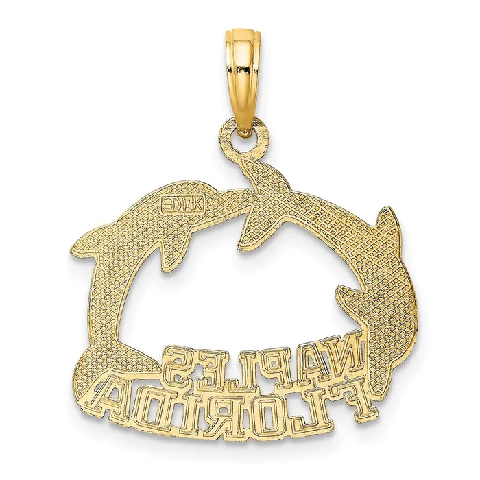 Charm Necklaces TreasureFineJewelers 14K NAPLES FLORIDA Jumping Dolphins Charm
