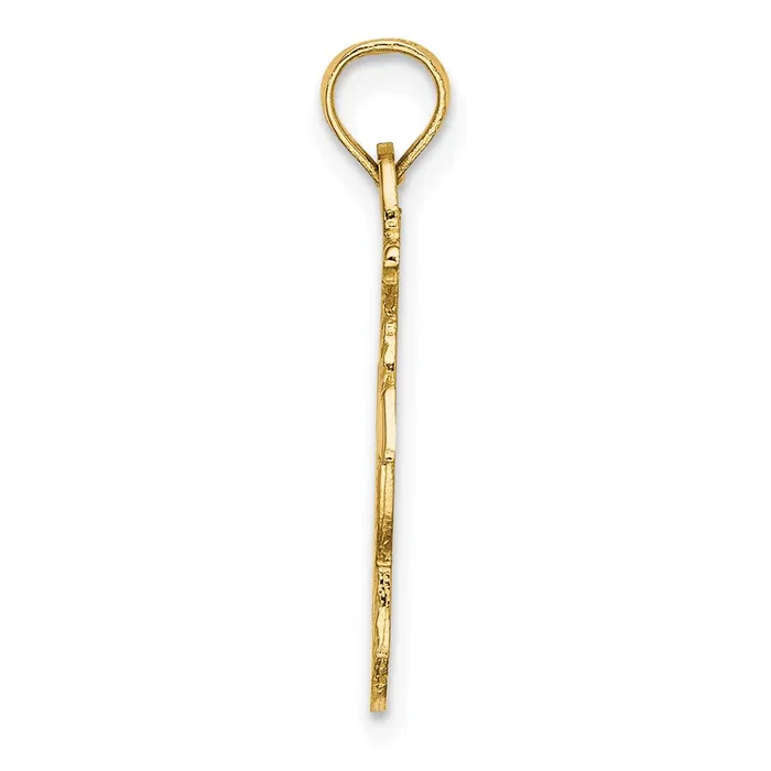 Charm Necklaces TreasureFineJewelers 14K Polished Anchor and Rope Charm