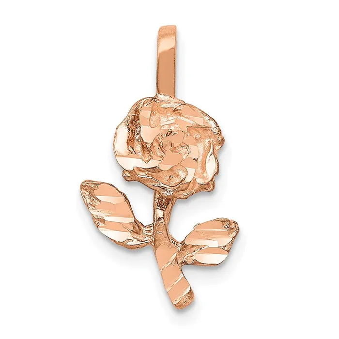 Charm Necklaces TreasureFineJewelers 14k RoseGold Rose Charm
