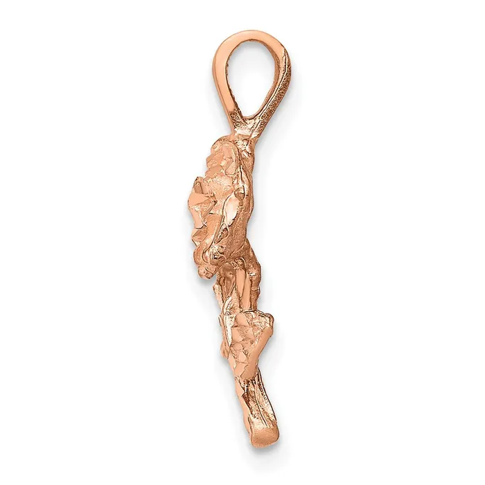 Charm Necklaces TreasureFineJewelers 14k RoseGold Rose Charm