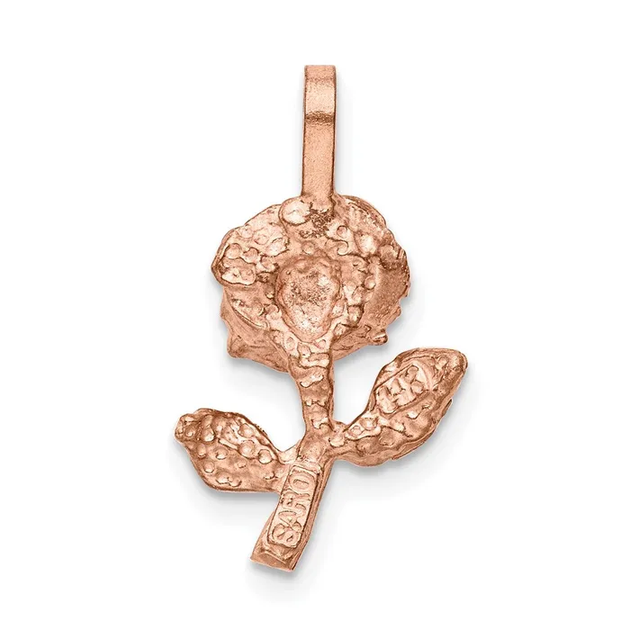 Charm Necklaces TreasureFineJewelers 14k RoseGold Rose Charm