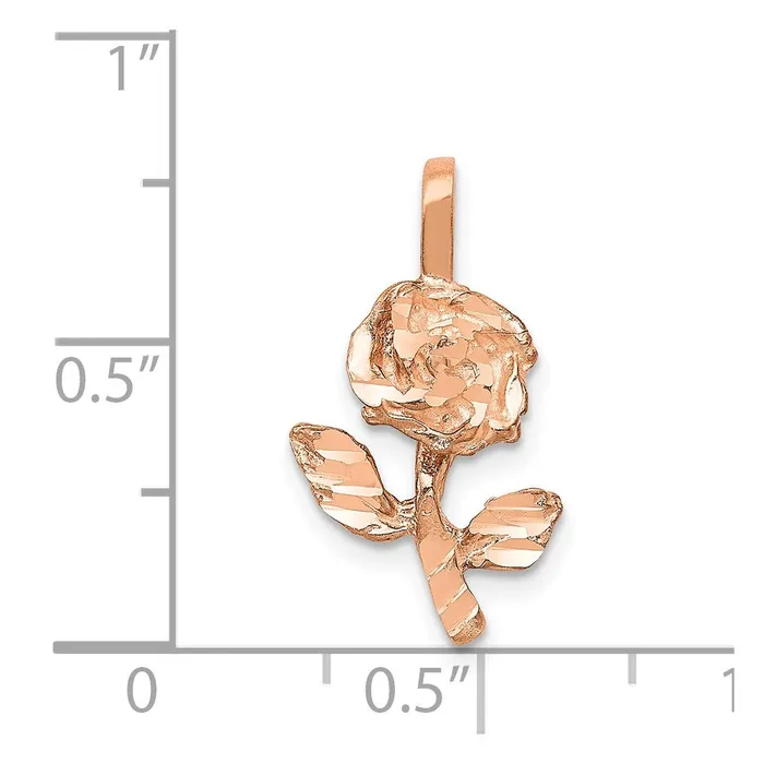 Charm Necklaces TreasureFineJewelers 14k RoseGold Rose Charm