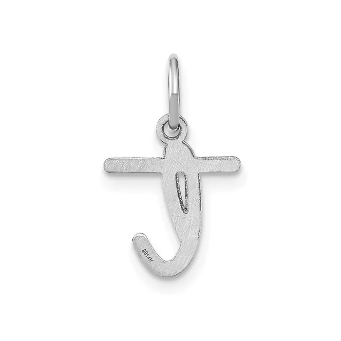 Charm Necklaces TreasureFineJewelers 14k White Gold Lower case Letter T Initial Charm