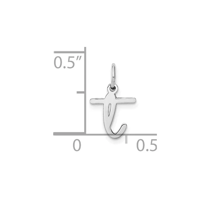 Charm Necklaces TreasureFineJewelers 14k White Gold Lower case Letter T Initial Charm