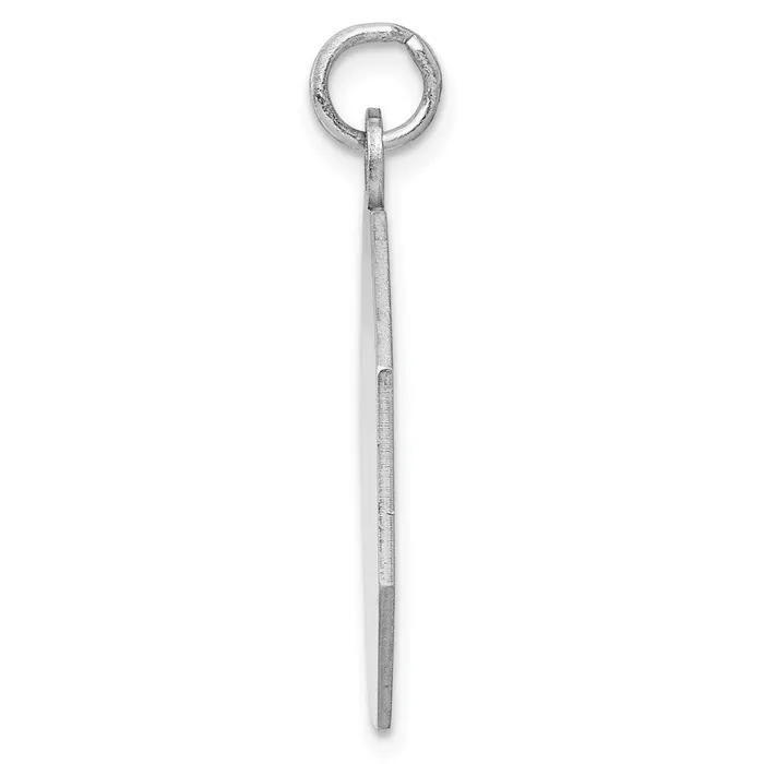 Charm Necklaces TreasureFineJewelers SS Rhplt Engraveable Octagon Polished FrontSatin Back Disc Charm