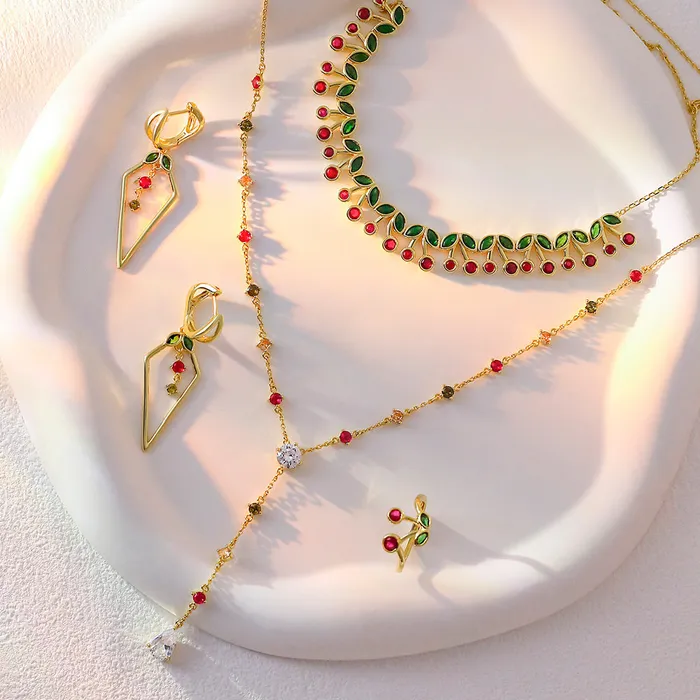 Cherry Gemstone YNecklace Trendolla Jewelry Necklaces