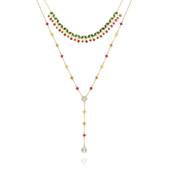 Cherry Gemstone YNecklace Trendolla Jewelry Necklaces