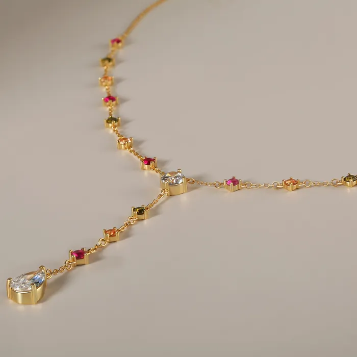 Cherry Gemstone YNecklace Trendolla Jewelry Necklaces