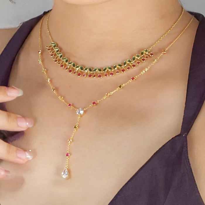 Cherry Gemstone YNecklace Trendolla Jewelry Necklaces