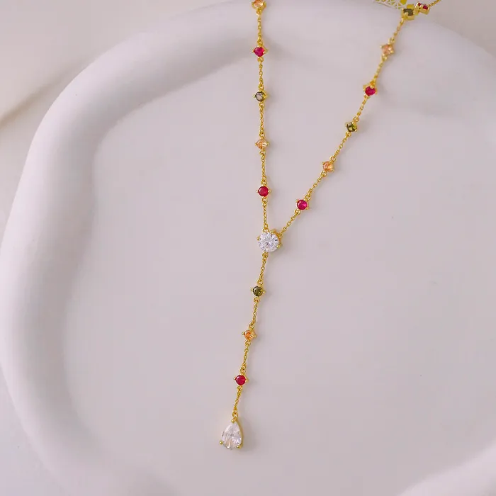 Cherry Gemstone YNecklace Trendolla Jewelry Necklaces