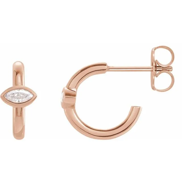 Earrings TreasureFineJewelers 14K Rose Gold 18 CTW Natural Diamond Huggie Hoop Earrings Earrings TreasureFineJewelers 14K Rose Gold 18 CTW Natural Diamond Huggie Hoop Earrings