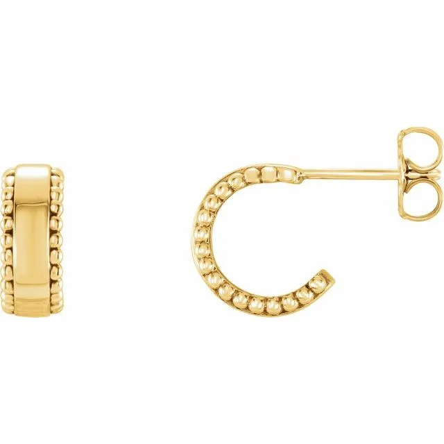 Earrings TreasureFineJewelers 14K Yellow Beaded Earrings
