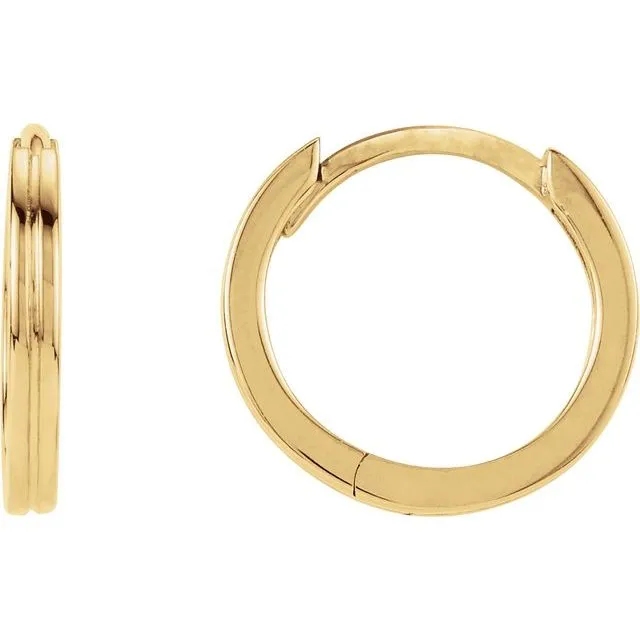Earrings TreasureFineJewelers 14K Yellow Gold 103 mm Grooved Huggie Earrings Earrings TreasureFineJewelers 14K Yellow Gold 103 mm Grooved Huggie Earrings