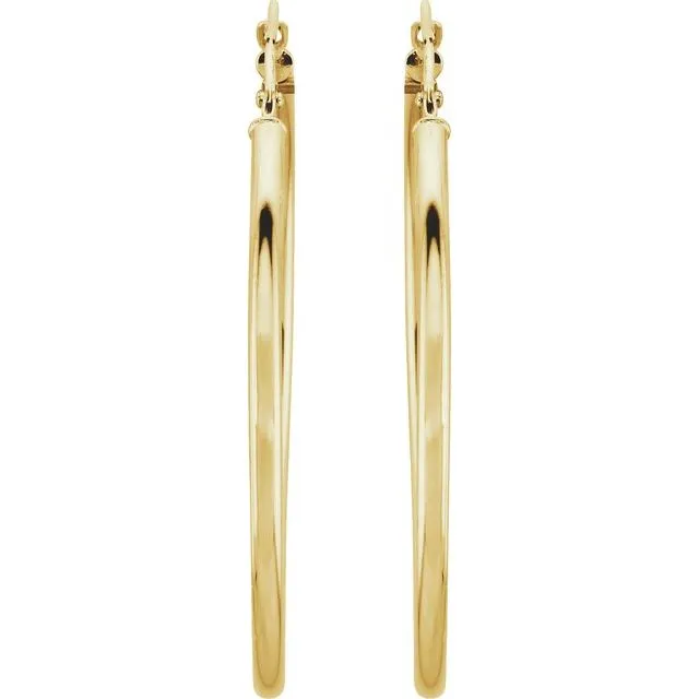 Earrings TreasureFineJewelers 14K Yellow Gold 40 mm Hoop Earrings