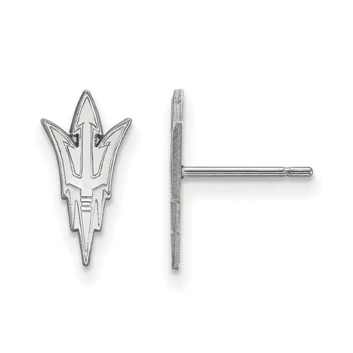 Earrings TreasureFineJewelers Sterling Silver Rhodiumplated Arizona State University Pitchfork Small Post Earrings Earrings TreasureFineJewelers Sterling Silver Rhodiumplated Arizona State University Pitchfork Small Post Earrings