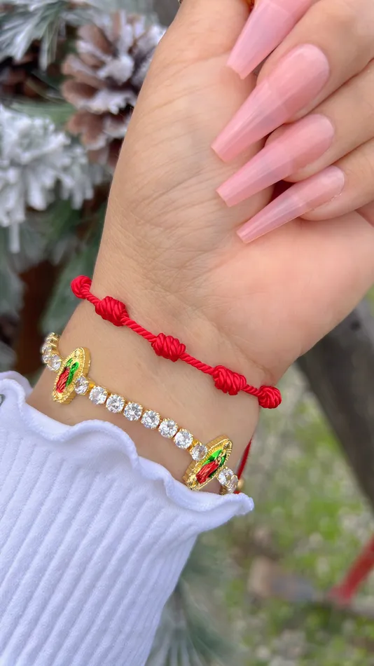 MP Jewelry Bracelets White Virgen de Guadalupe Tennis Bracelet