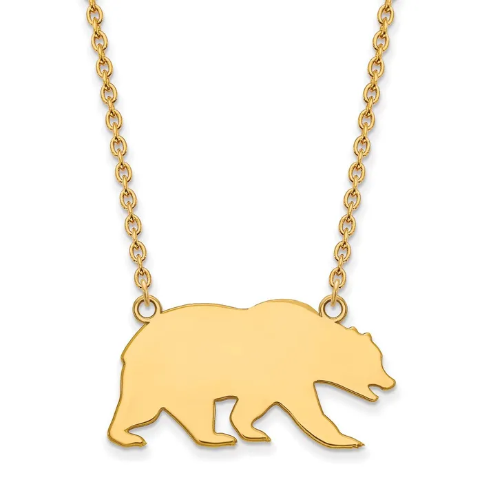 Necklaces 14k Gold University of California Berkeley Bear Large Pendant 18 inch Necklace TreasureFineJewelers Necklaces 14k Gold University of California Berkeley Bear Large Pendant 18 inch Necklace TreasureFineJewelers