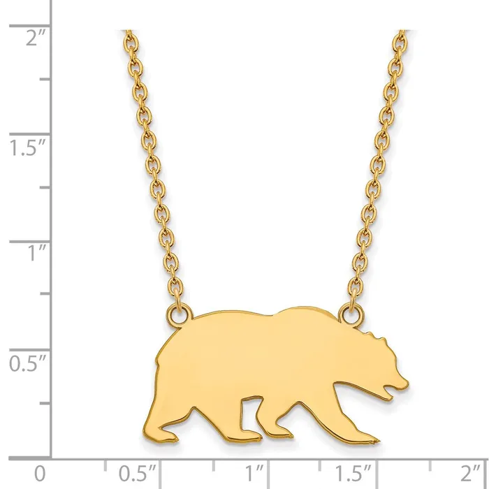 Necklaces 14k Gold University of California Berkeley Bear Large Pendant 18 inch Necklace TreasureFineJewelers