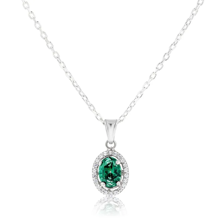 Necklaces Euterpe Emerald Sterling Silver Necklace Ema Jewels
