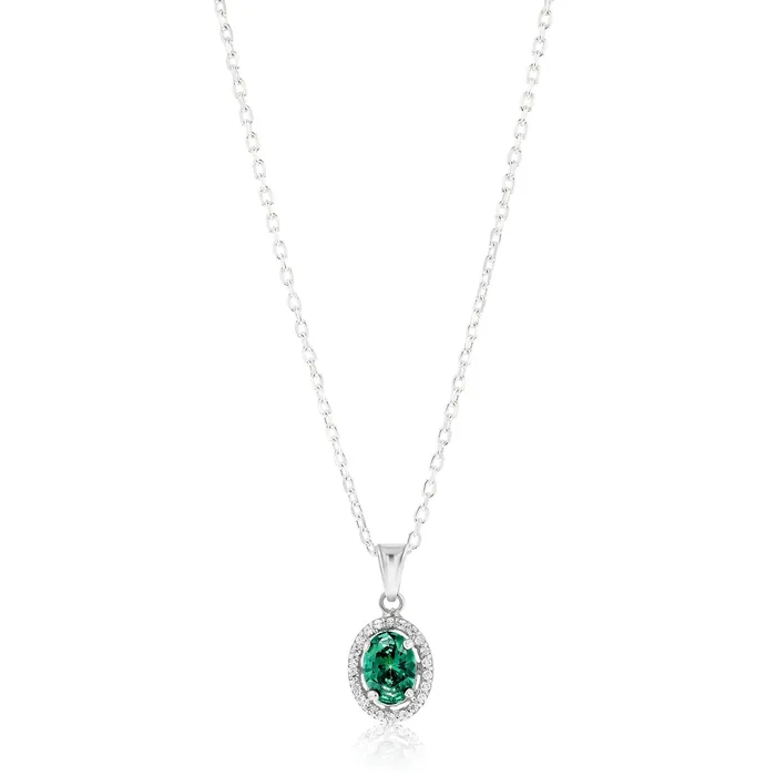 Necklaces Euterpe Emerald Sterling Silver Necklace Ema Jewels