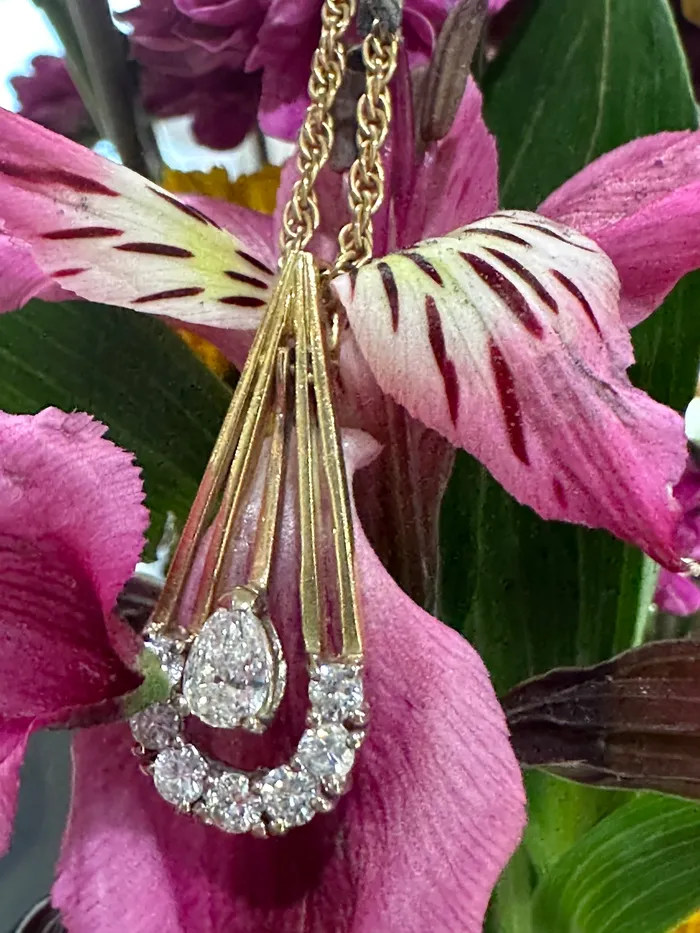 Necklaces Pear Shaped Diamond Pendant Necklace 16000453 ONeills Estate Jewelry Necklaces Pear Shaped Diamond Pendant Necklace 16000453 ONeills Estate Jewelry