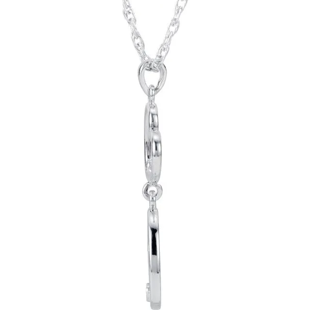 Necklaces Sterling Silver 85549Amethyst Double Heart 18 Necklace TreasureFineJewelers