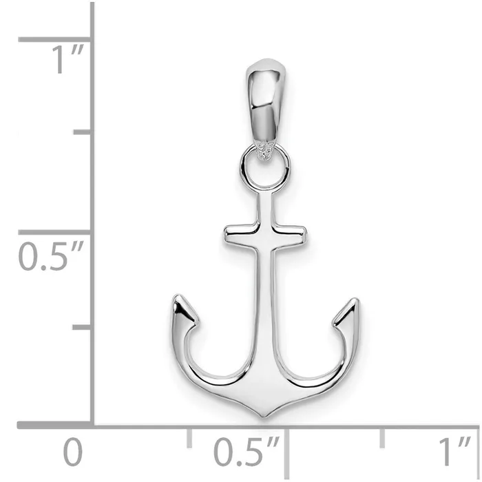 Necklaces Sterling Silver Polished Anchor Pendant TreasureFineJewelers