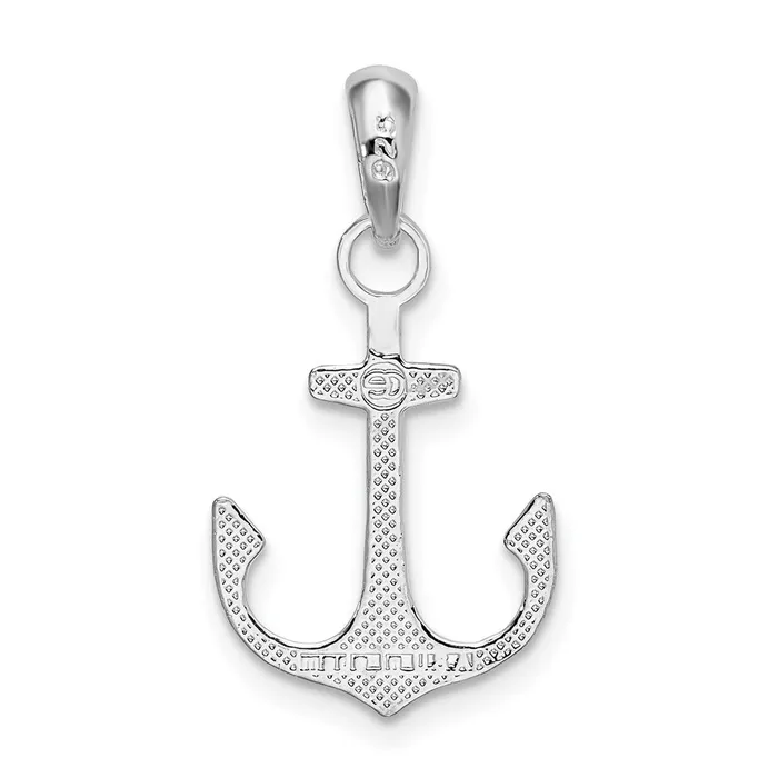 Necklaces Sterling Silver Polished Anchor Pendant TreasureFineJewelers