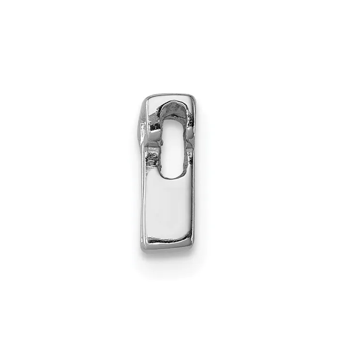 Necklaces Sterling Silver Rhodiumplated CZ Letter T Initial Slide Charm TreasureFineJewelers