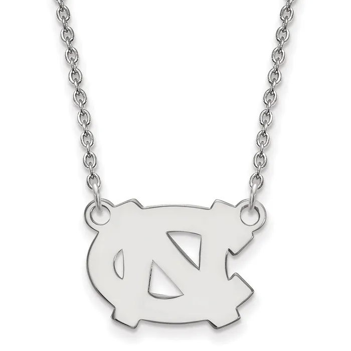Necklaces TreasureFineJewelers 10K White Gold University of North Carolina Small Pendant with Necklace Necklaces TreasureFineJewelers 10K White Gold University of North Carolina Small Pendant with Necklace