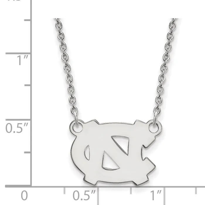 Necklaces TreasureFineJewelers 10K White Gold University of North Carolina Small Pendant with Necklace