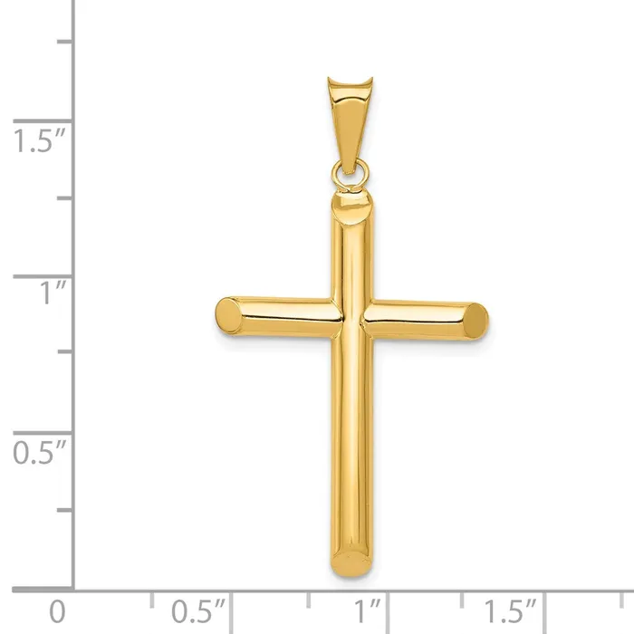 Necklaces TreasureFineJewelers 14k Polished Tube Cross Pendant