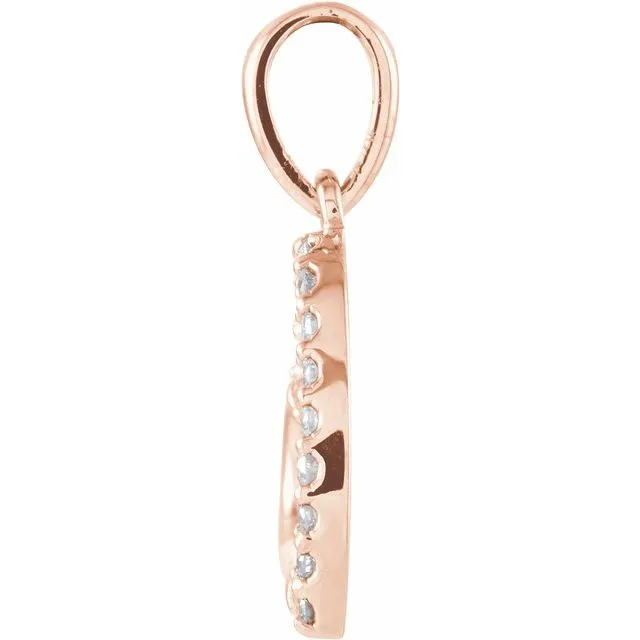 Necklaces TreasureFineJewelers 14K Rose Gold 06 CTW Natural Diamond Heart Pendant