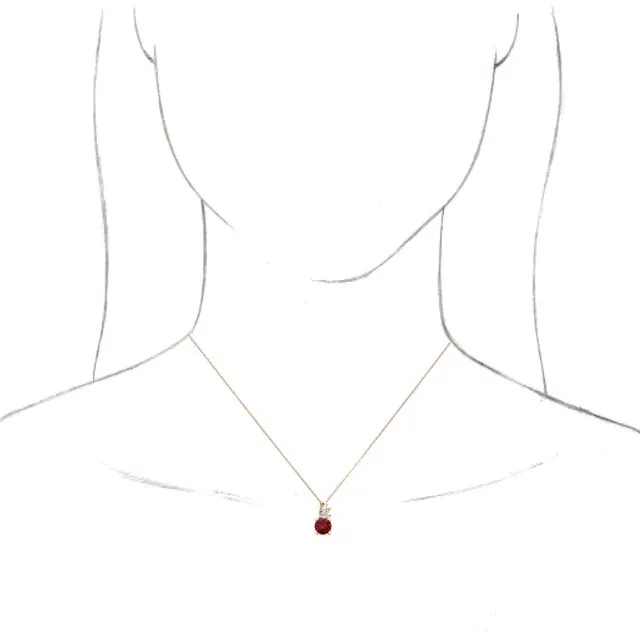 Necklaces TreasureFineJewelers 14K Rose Gold LabGrown Ruby 110 CTW Natural Diamond 1618 Necklace