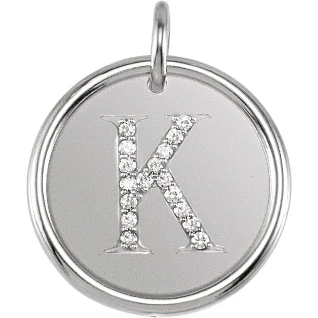 Necklaces TreasureFineJewelers 14K White Gold 08 CTW Natural Diamond Initial K Pendant Necklaces TreasureFineJewelers 14K White Gold 08 CTW Natural Diamond Initial K Pendant
