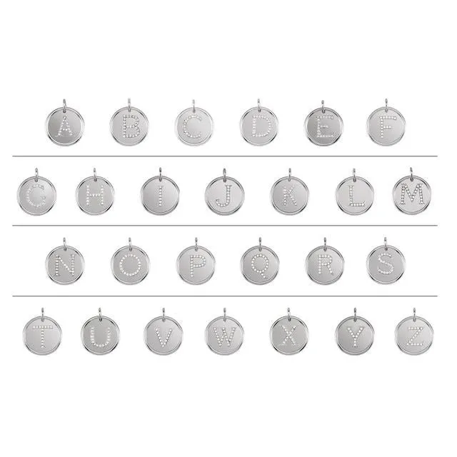Necklaces TreasureFineJewelers 14K White Gold 08 CTW Natural Diamond Initial K Pendant