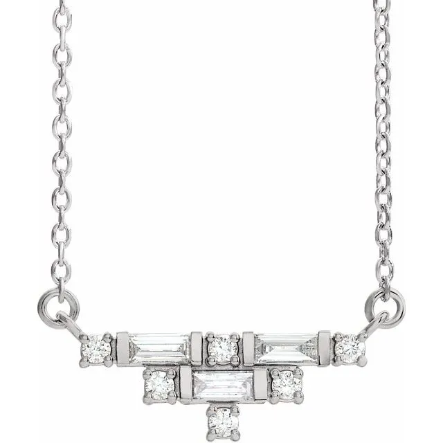 Necklaces TreasureFineJewelers 14K White Gold 14 CTW Natural Diamond Art Deco 16 Necklace Necklaces TreasureFineJewelers 14K White Gold 14 CTW Natural Diamond Art Deco 16 Necklace