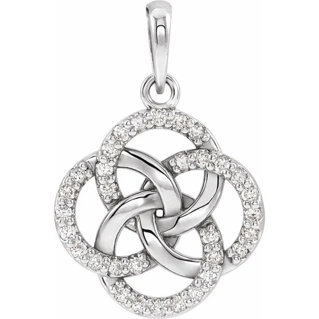Necklaces TreasureFineJewelers 14K White Gold 18 CTW Natural Diamond FiveFold Celtic Pendant Necklaces TreasureFineJewelers 14K White Gold 18 CTW Natural Diamond FiveFold Celtic Pendant