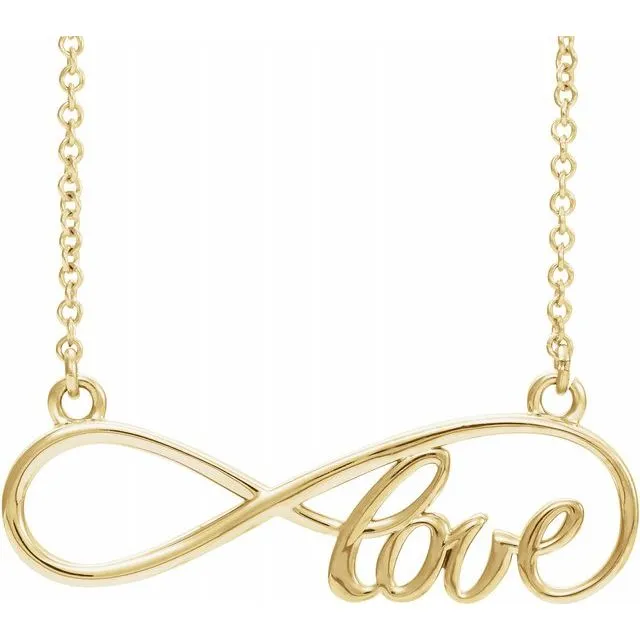 Necklaces TreasureFineJewelers 14K Yellow 275x84 mm InfinityInspired Love 17 Necklace Necklaces TreasureFineJewelers 14K Yellow 275x84 mm InfinityInspired Love 17 Necklace