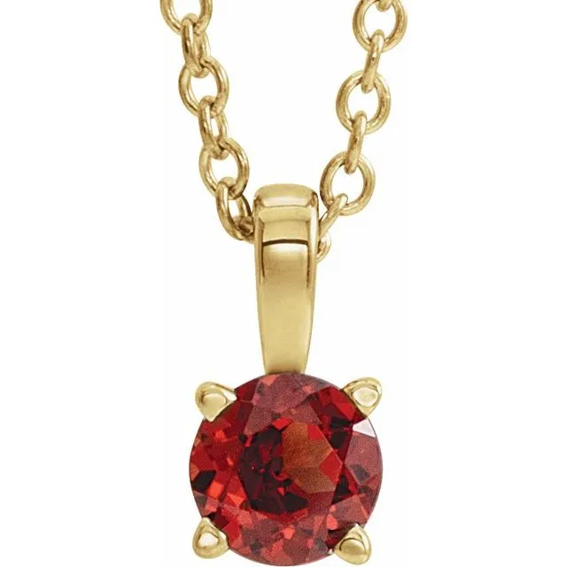 Necklaces TreasureFineJewelers 14K Yellow Gold 5 mm Natural Mozambique Garnet 1618 Necklace Necklaces TreasureFineJewelers 14K Yellow Gold 5 mm Natural Mozambique Garnet 1618 Necklace
