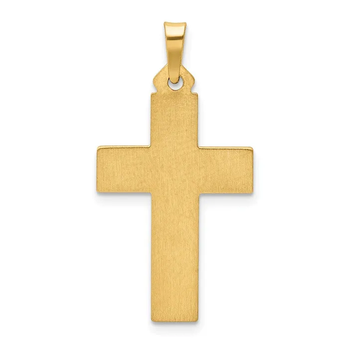 Necklaces TreasureFineJewelers 14k Yellow Gold Brushed and Polished Latin Cross Pendant
