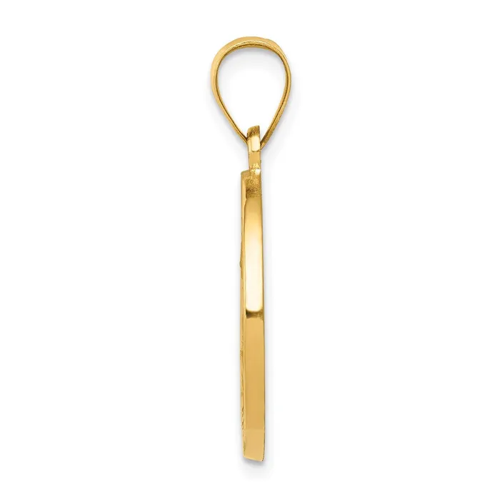 Necklaces TreasureFineJewelers 14k Yellow Gold Polished and Satin St Nicholas Medal Hollow Pendant
