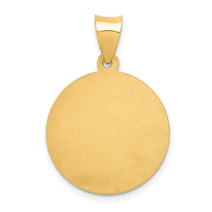 Necklaces TreasureFineJewelers 14k Yellow Gold Polished and Satin St Nicholas Medal Hollow Pendant