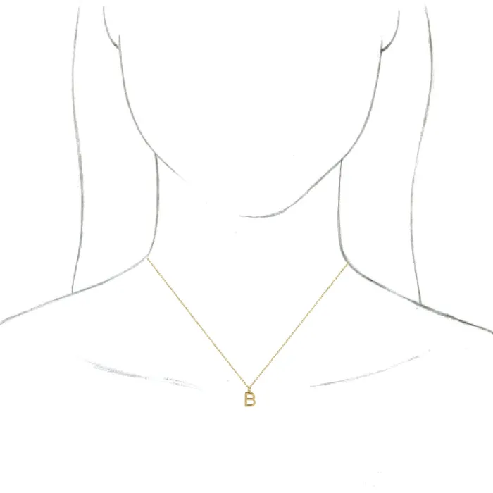Necklaces TreasureFineJewelers 18K Yellow GoldPlated Sterling Silver Initial B Dangle 18 Necklace