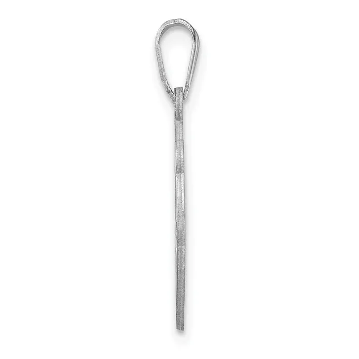 Necklaces TreasureFineJewelers Small Sterling Silver Rhodiumplated Fancy Script Letter N Initial Pendant