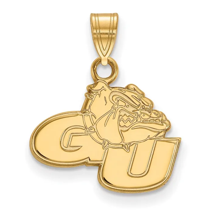 Necklaces TreasureFineJewelers Sterling Silver Goldplated Gonzaga University GU Bulldog Small Pendant Necklaces TreasureFineJewelers Sterling Silver Goldplated Gonzaga University GU Bulldog Small Pendant