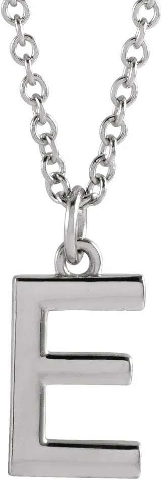 Necklaces TreasureFineJewelers Sterling Silver Initial E Dangle 18 Necklace Necklaces TreasureFineJewelers Sterling Silver Initial E Dangle 18 Necklace