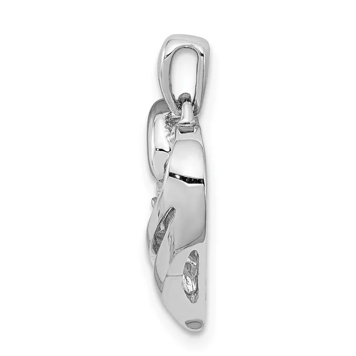 Necklaces TreasureFineJewelers Sterling Silver Rhodium Diam Heart Pendant
