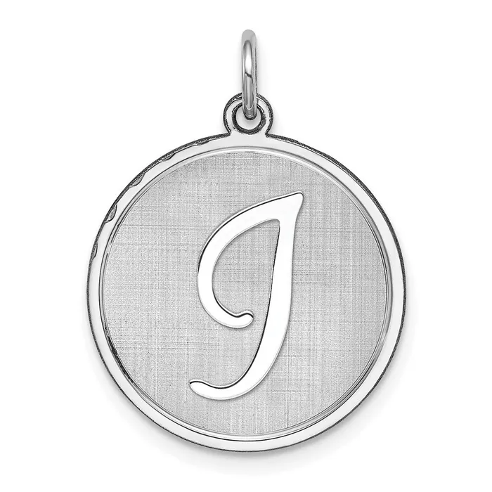 Necklaces TreasureFineJewelers Sterling Silver Rhodiumplated Brocaded Letter I Initial Charm Necklaces TreasureFineJewelers Sterling Silver Rhodiumplated Brocaded Letter I Initial Charm